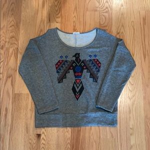 Aztec terry cloth sweater